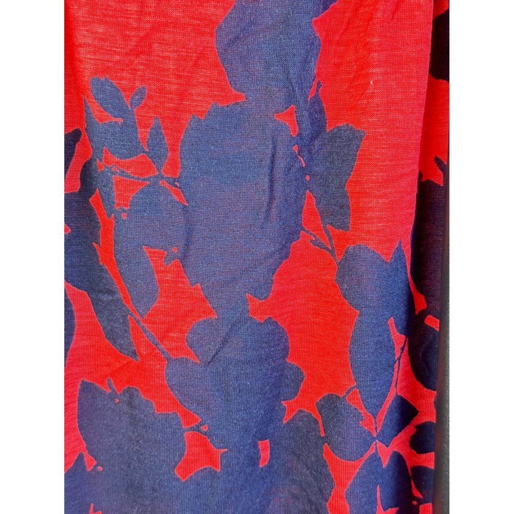 Loft Women Tunic Blouse XS NEW Red Blue Sheer Relax Fit Sleeveless Spring Summer - Picture 7 of 11